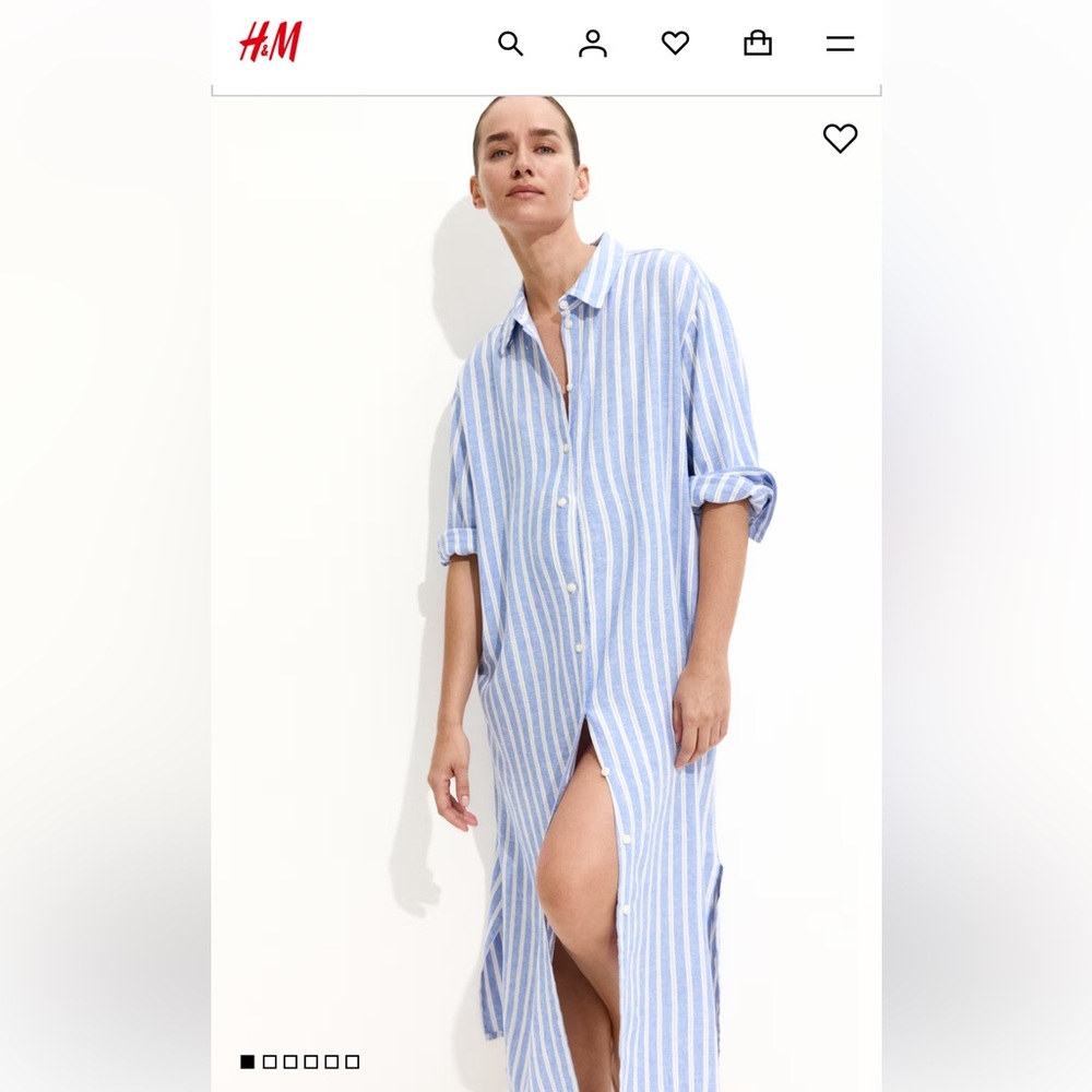 Linen shirt dress